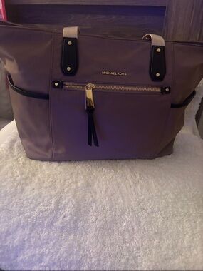 Michael Kors Dusty Mauve Tote with Black Trim and Gold Hardware